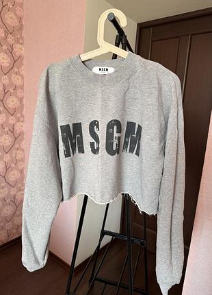 Світшот жіночий msgm milano кроп сірий