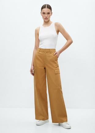 Штани карго missguided tall широкої форми з боковими кишенями коричневі розмір 38