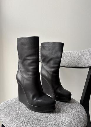 Жіночі шкіряні ботинки ботфорти ботильйони чоботи черевики jil sander