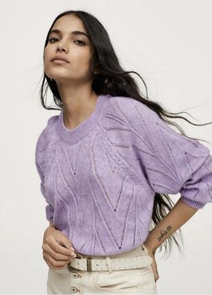 Бузковий невагомий светр mango, розмір l-xl