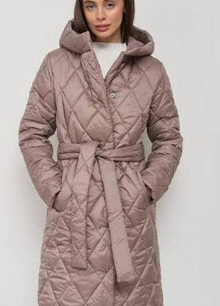 Женское стеганое пальто ромб, куртка максы, цвет какао, m, 44, a&amp;b brand