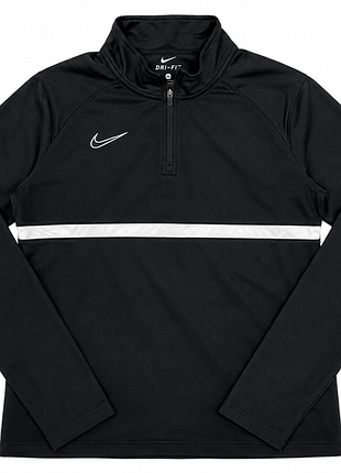Спортивна кофта чоловіча nike dri-fit чорна на блискавці s-m