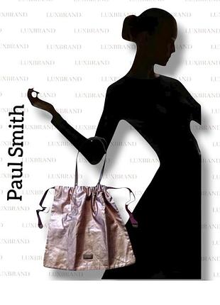 Сумка шоппер кожа текстиль paul smith