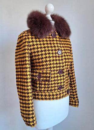 Жіноче пальто max mara люкс вінтаж з хутром песця xs-s