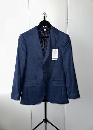 Піджак темно-синього кольору із суміші вовни бренду marks & spencer