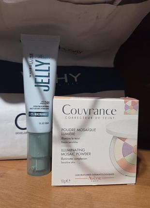 Набір декоративної косметики maybelline jelly primer та avene couvrance illuminating mosaic powder