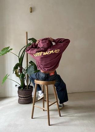 Оригінальне круте оверсайз унісекс худі scuffers sign burgundy hoodie