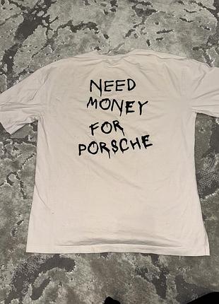 Футболка унісекс рожева з принтом need money for porsche