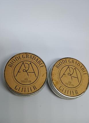 Глиттер ara evolution biodegradable glitter эко-блестки для маникюра, лица, тела, волос, разноцветный набор 2 баночки, биоразлагаемый 4