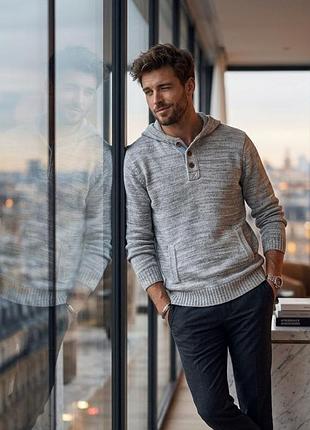 В'язаний худі чоловічий бренду h&m l.o.g.g.   з кишенями та капюшоном ✨