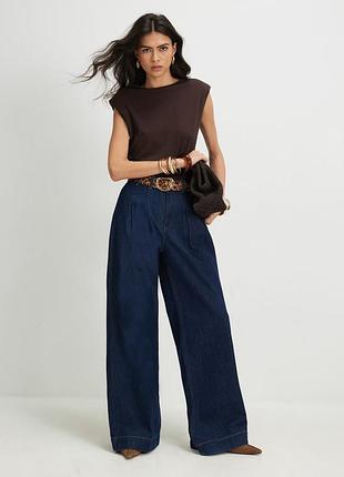 Джинсы свободного кроя с прямой штаниной river island wide leg