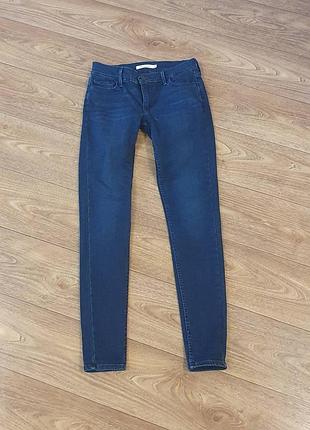 Джинсы скинни levi's 710 super skinny premium темно-синие, размер 26 (s)