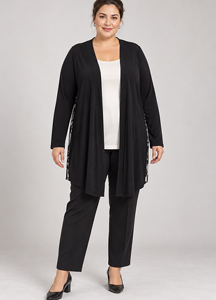 Элегантный кардиган plus size big &amp; chic (р. 54) с шифоновой спинкой