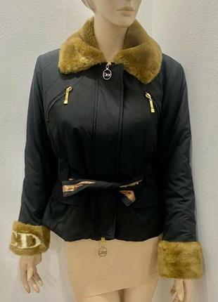 Куртка жіноча christian dior вінтажна чорна з хутром