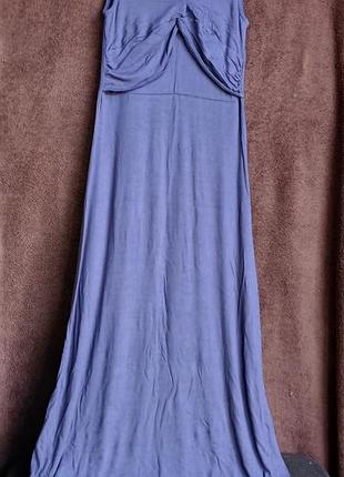 Платье женское длинное,  синее, вискоза, xs, eur 32-34