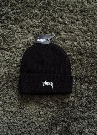 Шапка чоловіча stussy біні чорна