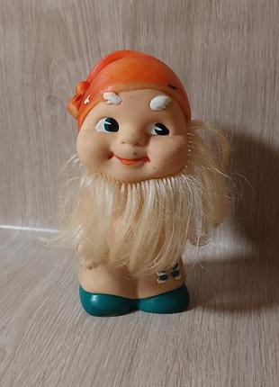 Игрушка резиновая винтаж гном 15 см