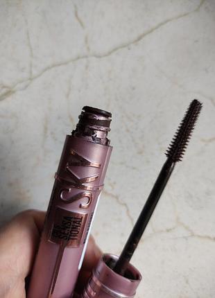 Maybelline sky high.тушь для ресниц коричневая 4