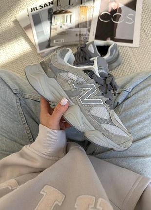 Трендовые массивные кроссовки new balance 9060 grey термо влагозащита