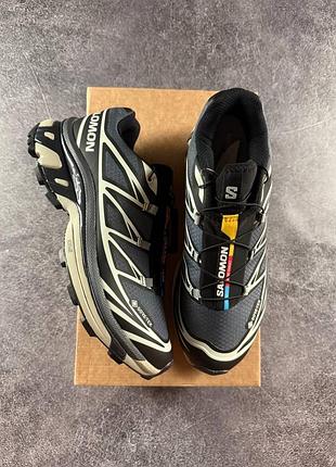 Salomon xt-6 gore-tex black grey сіра підошва 8