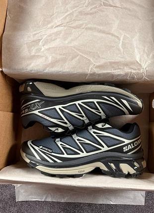 Salomon xt-6 gore-tex black grey сіра підошва 2