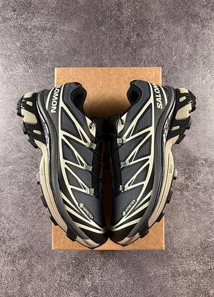 Salomon xt-6 gore-tex black grey сіра підошва 6