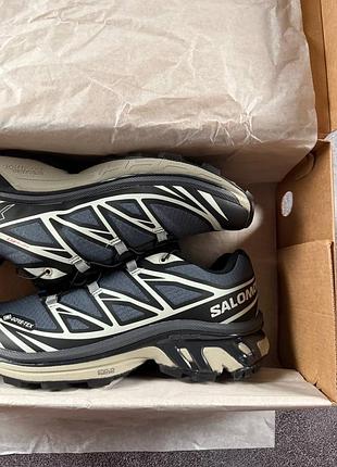 Salomon xt-6 gore-tex black grey сіра підошва