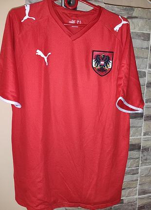 Сток спорт домашняя футболка джерси сборной австреи от бренда puma сезона 2008–2009 лет.л-хл