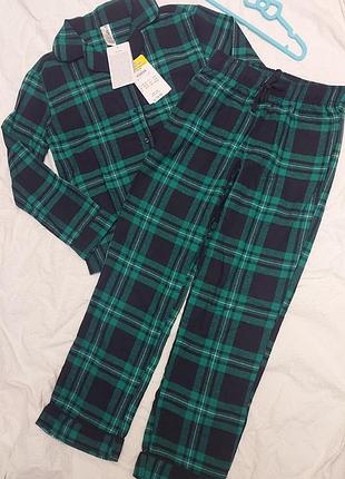 Піжама дитяча в клітинку зелено-чорна