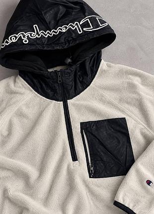 Кофта чоловіча champion флісова з капюшоном, молочна