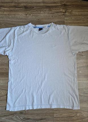 Vintage nike t-shirt 00s вінтажна футболка найк біла білосніжна оверсайз маленьке лого свуш галочка вишивка розмір l л made in greece y2k раритет