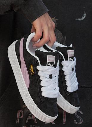 Puma suede xl black pink