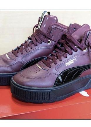 Черевики жіночі puma karmen rebelle mid бордові, розмір 39, устілка 25,5 см, шкіра