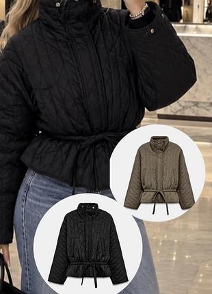В наявності! шикарна куртка zara, лайнер на весну, стьогана легка куртка