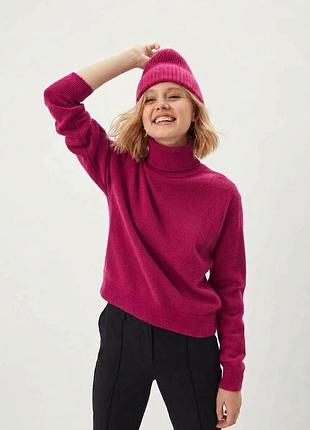 Uniqlo гольф светр водолазка 100% кашемір