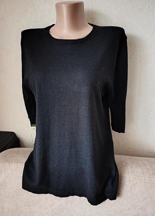 Светр жіночий filippa k чорний, короткий рукав, кашемір, шерсть, шовк