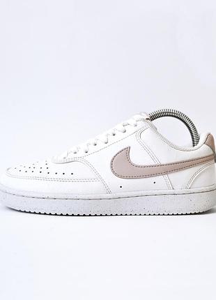 Брендові оригінальні білі демісезонні кросівки nike court vision low, 24 см