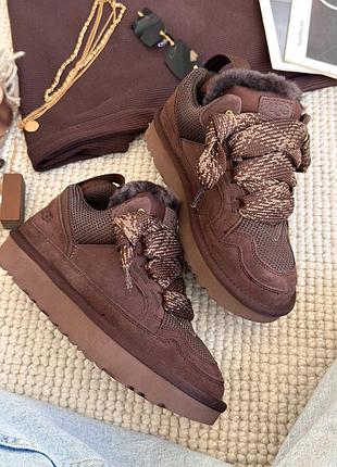 Женские теплые угги ugg lowmel sneaker chocolate ❄️