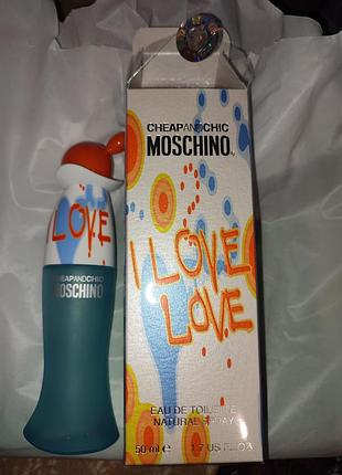 Туалетна вода moschino cheap & chic i love love, порожній флакон та коробка