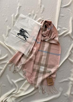 Шарф burberry pink кашемировый 32/180см