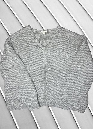 Жіночий светр h&m s m eu 36 38 uk 8 10 ua 42 44 джемпер пуловер кофта оверсайз трикотажний верх вільний фасон v-подібний виріз повсякденний