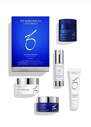 Антивікова програма zo skin health anti-aging program(gentle cleanser 60мл/polish 16.2 г/renewal pads 30шт/daily power 30мл/growth factor serum 30ml)