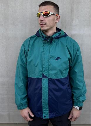 Вітровка nike винтаж куртка вітровка бірюзова синя  m