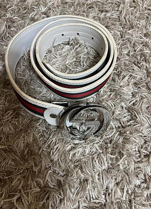 Ремінь gucci для чоловіків білий