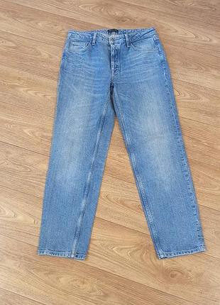 Прямі сині джинси massimo dutti premium denim класичні мом штани, розмір eur 40 / l