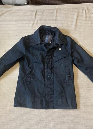 Фирменная удлиненная х/б черная куртка g-star raw голландия l.