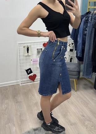 Міді спідниця жіноча guess джинсова синя 26 розмір