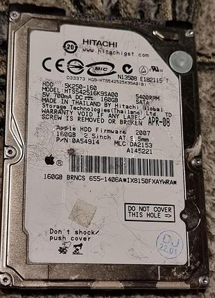 "57%" hdd 2.5 160 гб (0.3 Гб не ок) hitachi 5400 жорсткий диск hts542516k9sa00 хітачі дутий