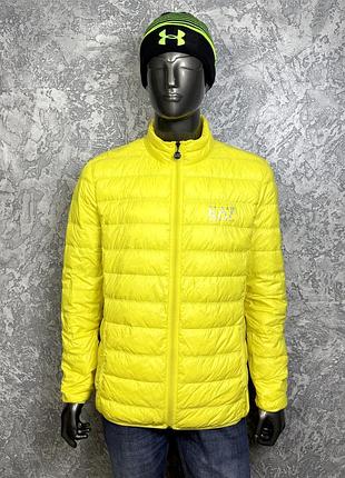Emporio armani куртка пуховик l-xl размер стеганая демисезонная желтая