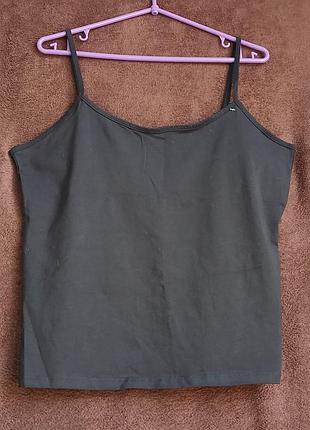 Майка женская черная, двойная на груди, xl, eur 46-48